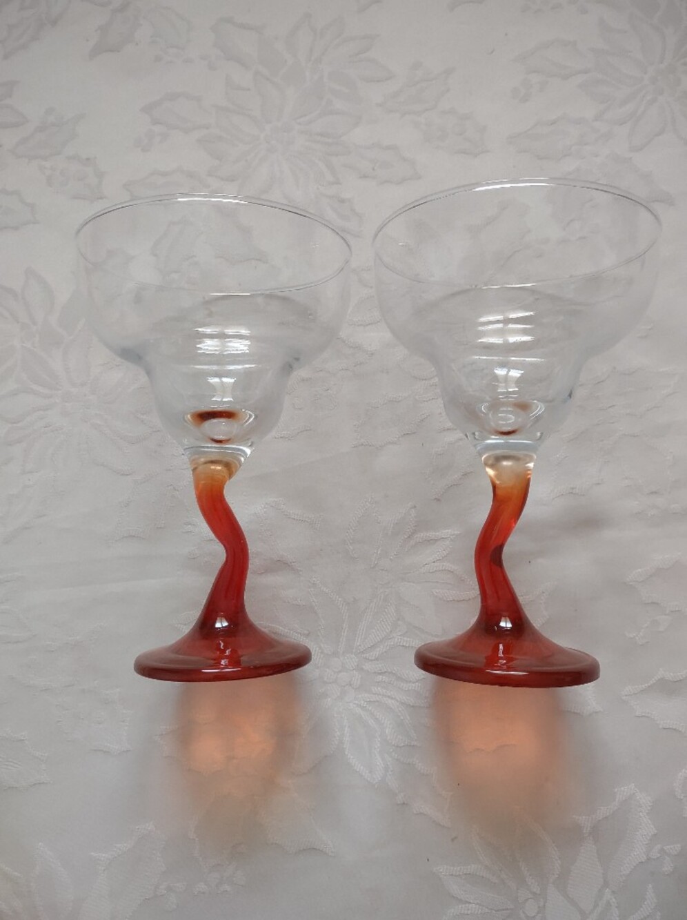 Martini Margarita Large Glass Z Stem Orange Colored